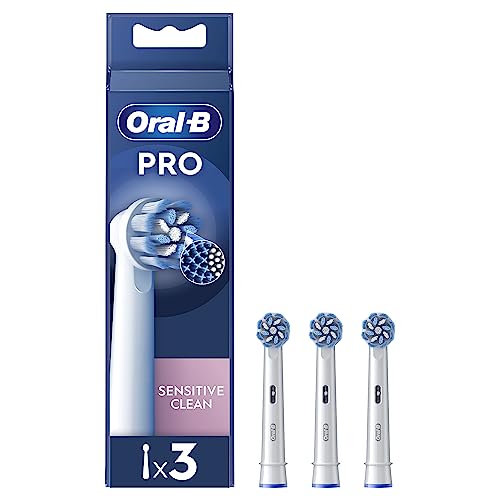 Oral-B Sensitive Clean Testine Spazzolino Elettrico, Confezione Da 3 Testine Di Ricambio, Pulisce Aree Sensibili E Infiammate, Rimuove Fino Al 100% Di