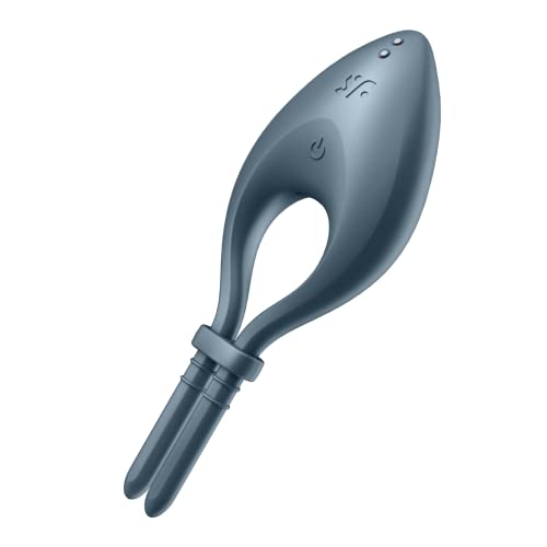 Satisfyer, Anello Fallico Bluetooth, Bullseye Connect App, Con App, Impermeabile, Ricaricabile, Misura Regolabile, Colore:Blu Scuro