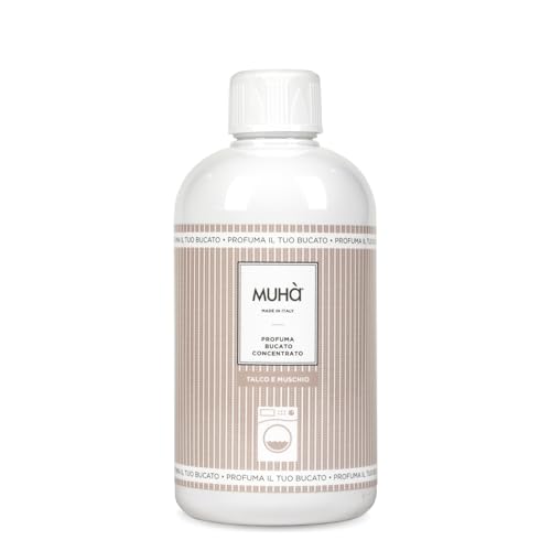 Muha' | Profuma Bucato Concentrato, Fragranza Talco E Muschio Ideale Per Lavatrice O Lavaggio A Mano, Profumazione A Lunga Durata, Formato Da 400Ml