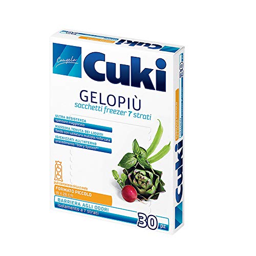 Cuki Gelopiù Sacchetti Freezer 7 Strati Piccoli - 18 X 28 Cm - 1,5 L - 1 Confezione Da 30 Pezzi