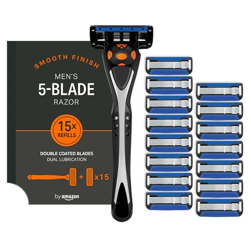 By Amazon Rasoio Da Uomo A 5 Lame Con 15 Ricariche