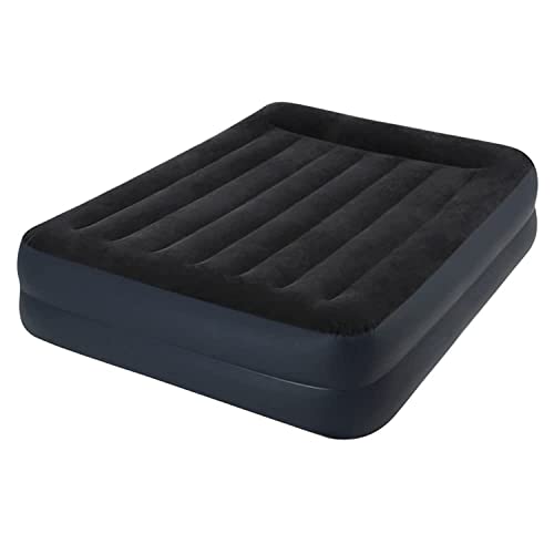 Intex 64124 Materasso Classic Matrimoniale Comfort Dura Beam Rialzato, Con Pompa Interna, Nero, 152 X 203 X 42 Cm