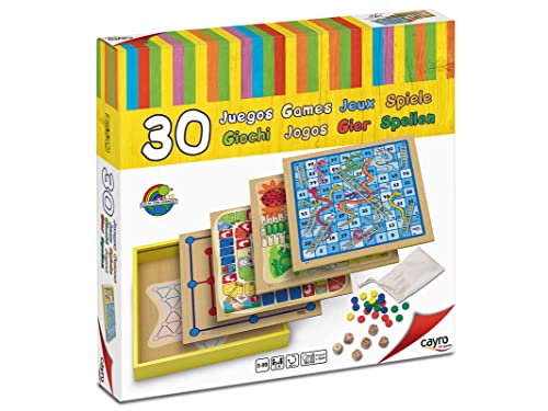 Cayro - Gioco Da Tavolo In Legno - 30 Giochi Diversi - Ludo, Oca, Dama Cinese O Gioco Delle Scale - Classico Gioco Da Tavolo Per Bambini E Adulti - Gi