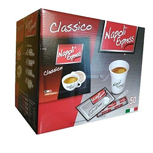 Caffè Espresso Classico 50 Cialde + Kit - Napoli Express - Cartone Da 3 Pezzi Per Un Totale 150 Cialde Con Kit