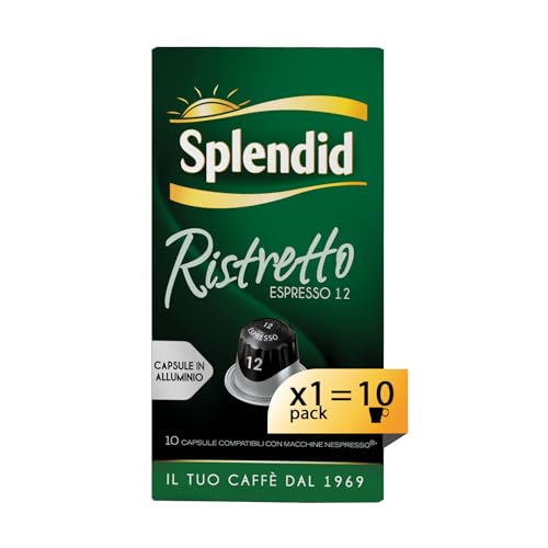 Splendid - Capsule Caffè Espresso Ristretto - Compatibili Con Macchine Nespresso®* Original - 10 Capsule In Alluminio - Intensità 12