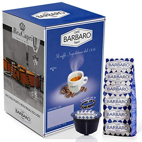 Caffe' Barbaro Napoli 100 Capsule Comaptibili Con Macchine Dolce Gusto® Cremoso Napoli Miscela Blu