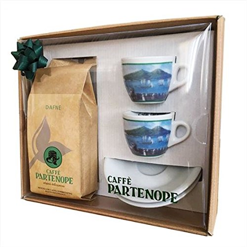 Confezione Regalo Caffè Partenope Macinato + 2 Tazzine - Offerta 3 Pezzi