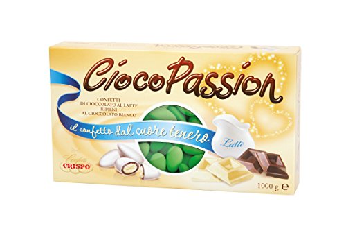 Crispo Confetti Cioco Passion Cioccolato Al Latte Con Cuore Di Cioccolato Bianco - Colore Verde - 1 Kg