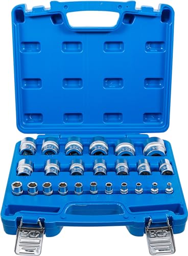 Bgs Juego De Llaves De Vaso Hexagonal | Entradas 6,3 Mm (1/4"), 12,5 Mm (1/2") | Medidas En Pulgadas | 24 Piezas