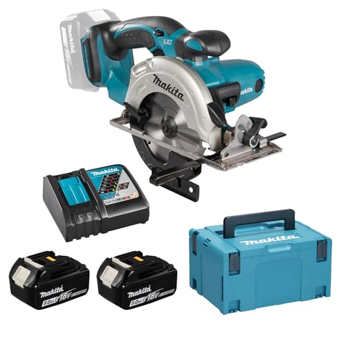 Batteria Makita-Sega Circolare Da 51 Mm 18 V/5 Ah, 2 Batterie E Caricabatterie In Confezione Makpac, Dss501Rtj