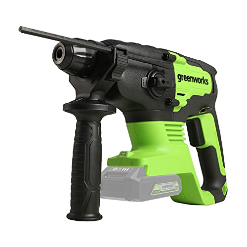 Greenworks Gd24Sds2 Trapano A Percussione Sds A Batteria, Motore Brushless, 0-1000 Giri/Min, 0-4500Ipm, 2 Joule Di Coppia, Senza Batteria 24V E Carica
