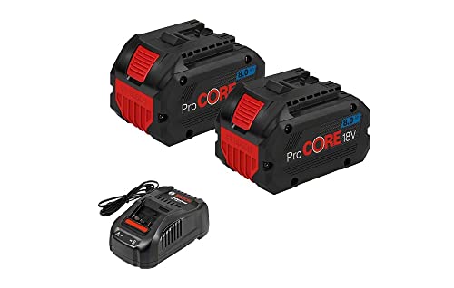 Bosch Professional 1600A01C4K Clic-Avviatore A Batteria, 2 X 18 V Procore 8.0 Ah + Gal 1880 Cv, Blu