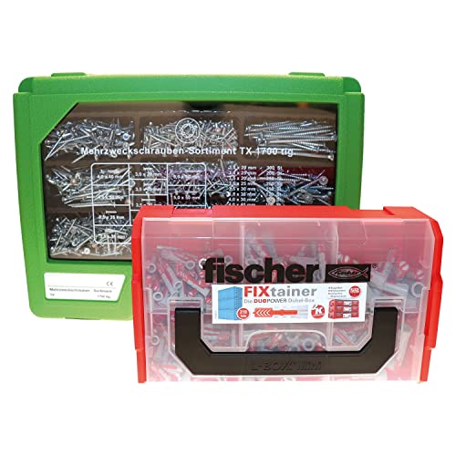 Secotec 118500217 Fischer - Set Di Tasselli E Viti, Colore: Verde/Rosso