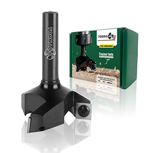 Tornado Fraiser Fresa Per Spianare Legno Massello Per Fresatrice Verticale Legno, Diametro 60Mm E Fresa Per Legno Gambo 12Mm, Con 3 Coltellini Interca
