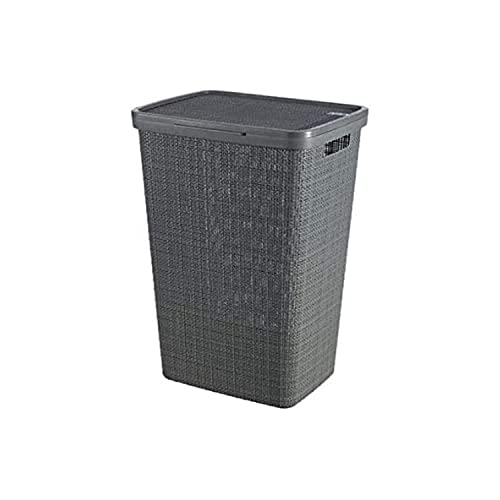 Curver Baule In Iuta Hamper Jute 58 L Gris Oscuro, Polipropilene, Grigio, One Size