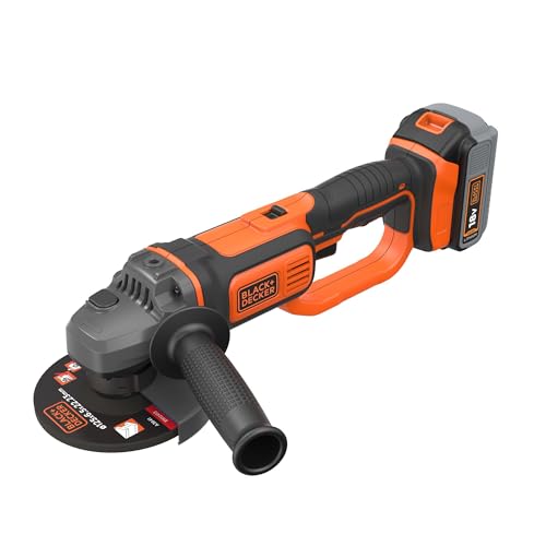 Black+Decker Bcg720N-Xj Smerigliatrice A Batteria 18V Litio- Unità Senza Batteria E Senza Caricabatterie - Mola Da 115/125Mm - Velocita' 8.000 Giri/Mi