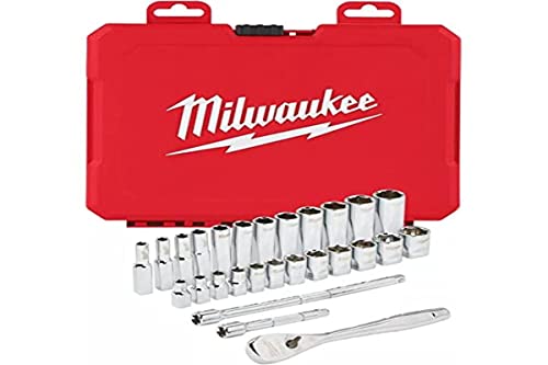 Milwaukee Juego 32 Piezas, Carraca Y Vasos De 3/8" Metrica