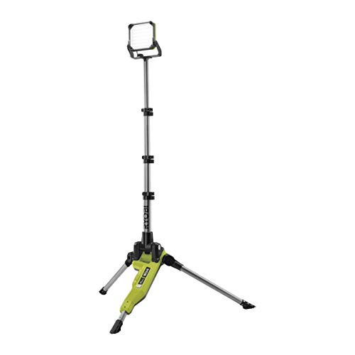 Ryobi R18Tl-0 Faro Con Treppiedi Led 18V, Fino A 2.700 Lumens Per Distanze Fino A 10M, Estensione In Altezza Da 0.6M A 1.7M, 3 Livelli Di Luminosità E