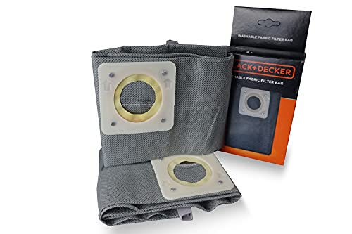 Black+Decker Sacchetti Filtro In Stoffa 20L Per Aspiratori Solidi E Liquidi