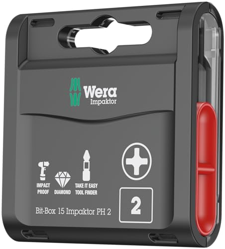 Wera, Bit-Box 15 Impaktor Ph 2, 15 Pezzi