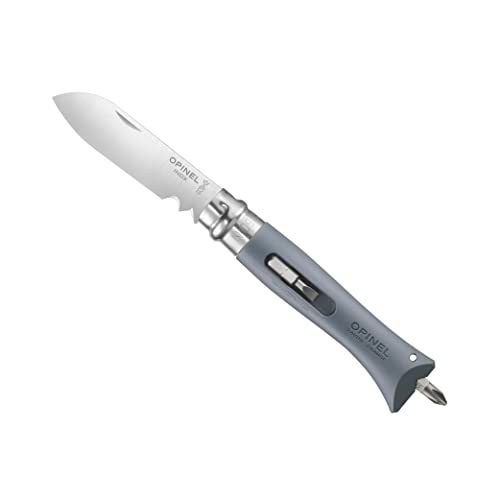 Opinel N°9, Coltello Serramanico Con Cacciavite Grigio