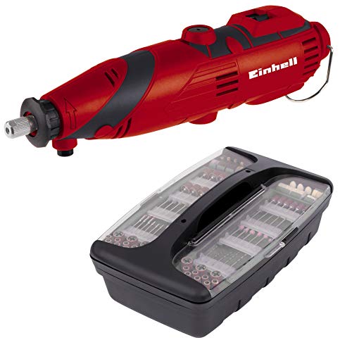 Einhell Tc-Mg 135 E Smerigliatrice A Stelo (Tensione 230 V, Potenza 135 W, Giri Min. 10000 - 35000, Incl. 189 Accessori, Albero Flessibile, Braccio Di