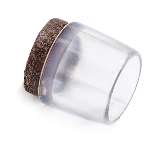 Adsamm® / 32 X Puntali Avvolgenti Esterni Con Feltro / Trasparenti / Ø 15 - 16 Mm / Tondi / Piedini In Eva Con Base In Feltro Per Gambe Di Mobili Tond