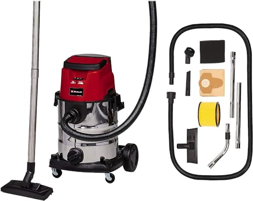 Einhell Te-Vc 36/25 Li S-Solo Bidone Aspira Solidi E Liquidi A Batteria Power X-Change (36V - 2X18V, Vano 25 L, Depressione 150 Mbar, Tubo Flessibile