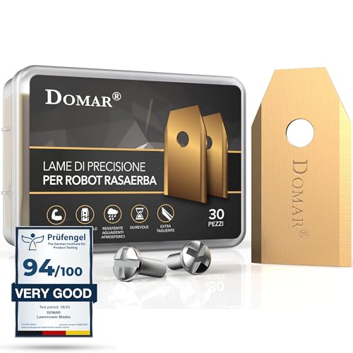 Domar - Lame Per Tagliaerba Robotizzati Durevoli, Viti Incluse - Lame Robot Tagliaerba Compatibile Con Husqvarna Automower, Gardena, Yardforce - 30 La