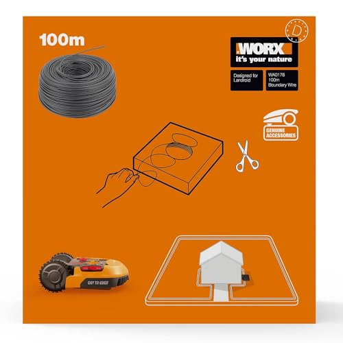 Worx Wa0178 Filo Perimetrale, Lunghezza 100 Mt. Per Robot Rasaerba Landroid,Colore Nero
