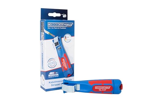Weicon Coltelli Per Cavi No. 8-27, Spelafili Per Spelare Cavi Tondi, Blu/Rosso, 140Mm