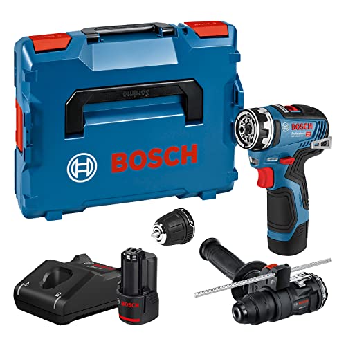 Bosch Professional 12V System Trapano-Avvitatore A Batteria Gsr 12V-35 Fc (Incl. 2 Accessori, 2 Batterie Gba 1V 3.0 Ah, Caricabatteria Gal 12V-40, Imp