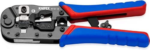 Knipex Pinza Per Capicorda Per Connettori Tipo Western Rj45 Brunita, Rivestiti In Materiale Bicomponente 191 Mm 97 51 13