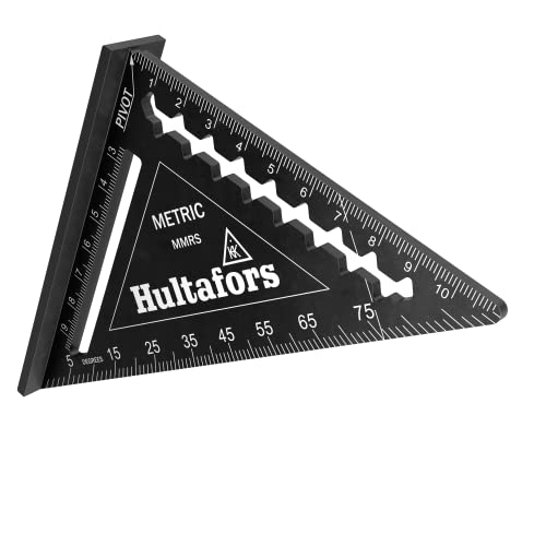 Hultafors Triangolo Di Arresto Mmrs (Lunghezza 110 Mm, Per Angoli Di 45° E 90°, Bordo Forte Come Guida Per Sega, Scale Incise Al Laser Per Travi A Sba