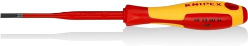 Knipex Giraviti Per Elettricisti (Slim) Per Viti Con Intaglio Brunita, Impugnatura Isolante, In Materiale Bicomponente, Collaudato Vde 202 Mm 98 20 40