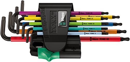 Wera 967 Spkl / 9 Torx Bo Set Chiavi A L Multicolore, Blacklaser, 9 Pezzi, 05024335001