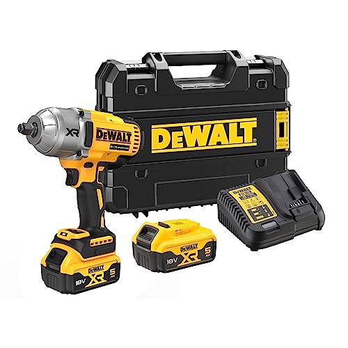 Dewalt Dcf900P2T-Qw - Avvitatore Ad Impulsi Alta Potenza 4 Modalità 18V Xr Brushless Attacco 1/2” Hog Ring. Dotazione: 2 Batterie Xr Litio 5Ah, Carica