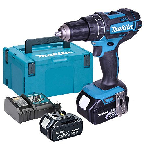 Perceuse À Percussion Makita Sans Fil 18 V 2 Batteries5 Ah 13 Mm- Dhp482Rtj