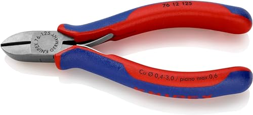 Knipex Tronchese Laterale Per Meccanica Per Elettromeccanica Bonderizzata Nera, Rivestiti In Materiale Bicomponente 125 Mm 76 12 125