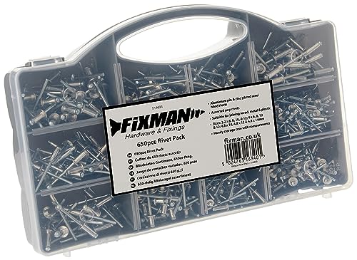 Fixman 514633 Confezione 650 Pezzi Di Rivetti, Grigio