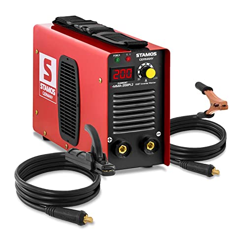Stamos Germany S-Mma-200Pi.2 Saldatrice Inverter Saldatrice A Elettrodo Mma (200 A, Hot Start, Display Led, Igbt, Accessori Inclusi)