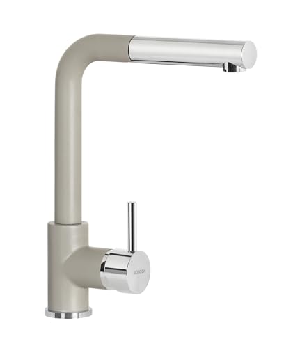 Schock | Miscelatore Aquaviva, Monocomando Con Doccetta Estraibile, Colore Grigio Tortora, H320Mm