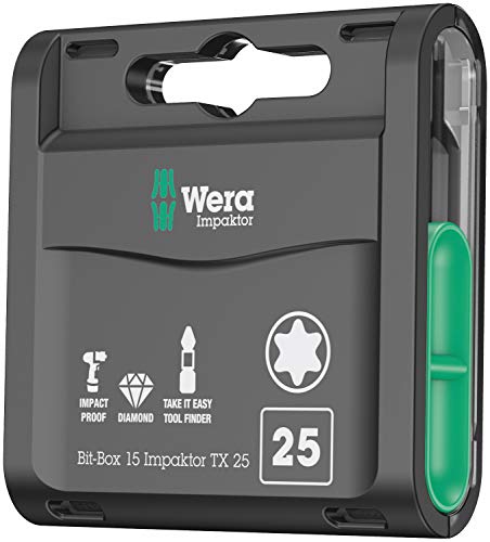 Wera, Bit-Box 15 Impaktor Tx 25, 15 Pezzi