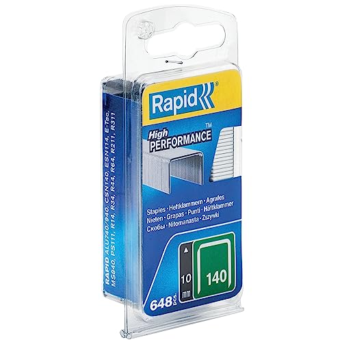 Rapid 40109515 - Punti Metallici Zincati, N°140, 10 Mm, Scatola Da 648