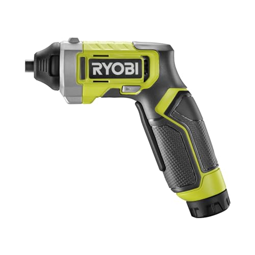 Ryobi Rsd4-120Ta2, Avvitatore A Batteria Al Litio 4V Usb 2.0Ah + Caricabatteria, Testa Girevole, Doppio Indicatore Led, Batteria Ricaricabile Al Litio