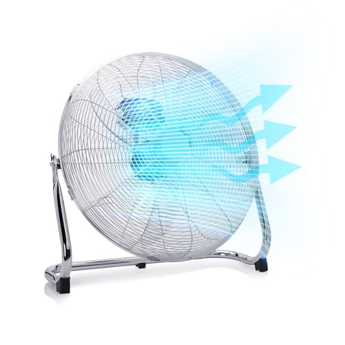 Tristar Ventilatore Da Terra In Metallo Ve-5885, 120 Watt, Oscillazione Regolabile 130°, 50 Centimetri, Argento
