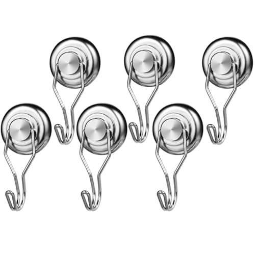 Wukong Gancio Magnetico, 6 Pezzi Girevole Gancio Magnetico Potenteper Interni, Esterni, Cucina, Bagno, Camera Da Letto, Garage, Armadietti, Ufficio E 