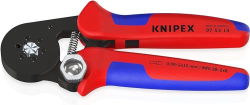 Knipex Pinza Per Terminali A Bussola, Con Regolazione Automatica Per Crimpaggio Laterale Brunita, Rivestiti In Materiale Bicomponente 180 Mm 97 53 14