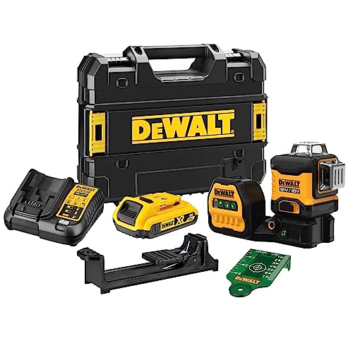 Dewalt Dce089D1G18-Qw - Livello Laser Multilinea Verde 3 X 360°, Include Caricatore E Batteria 18V 2Ah