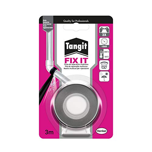 Tangit Fix It Tape, Nastro Autoagglomerante, Per Riparare Perdite In Interni Ed Esterni. Resiste Fino A 4 Bar Di Pressione, Elastico, Applicabile Su S